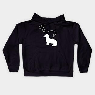 dog cute dachshunds heart Kids Hoodie